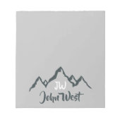 Lijngetrokken monogram voor berggebied, op maat notitieblok (Voorkant)