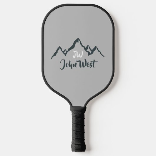 Lijngetrokken monogram voor berggebied, op maat pickleball paddle (Voorkant)