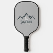 Lijngetrokken monogram voor berggebied, op maat pickleball paddle (Achterkant)