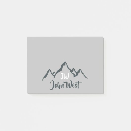 Lijngetrokken monogram voor berggebied, op maat post-it® notes (Voorkant)