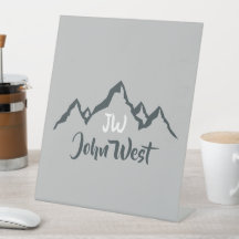 Lijngetrokken monogram voor berggebied, op maat