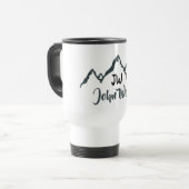 Lijngetrokken monogram voor berggebied, op maat reisbeker (Voorkant links)