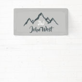 Lijngetrokken monogram voor berggebied, op maat spandoek (Insitu)