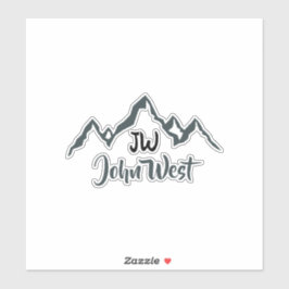 Lijngetrokken monogram voor berggebied, op maat sticker