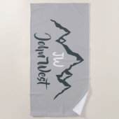 Lijngetrokken monogram voor berggebied, op maat strandlaken (Voorkant)