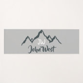 Lijngetrokken monogram voor berggebied, op maat yogamat (Voorkant (horizontaal))