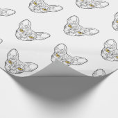 Lijnhoofd Egyptische kat - Kies achtergrondkleur Cadeaupapier (Hoek)