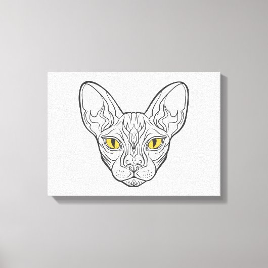 Lijnhoofd Egyptische kat - Kies achtergrondkleur Canvas Afdruk (Voorkant)
