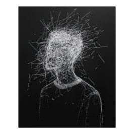 Lijnhoofd Scheur omhoog Poster