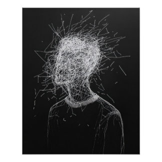 Lijnhoofd Scheur omhoog Poster
