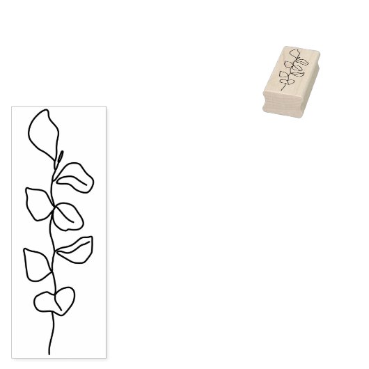 Lijnillustratie Art Flower Rubberstempel (Gestempeld)