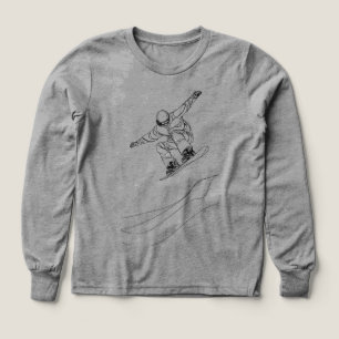 lijnillustratie van een snowboarder