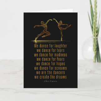 Lijnkunst Balletdansers en dansgedicht van Einstei Bedankkaart