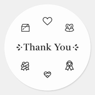 Lijnkunst Bedankt Ronde Sticker