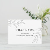 Lijnkunst bladwijzer Dankkaart Bedankkaart (Staand voorkant)