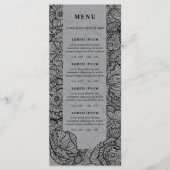 Lijnkunst bloemen, grijze bloemen menu of prijslij (Voorkant)