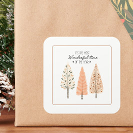 Lijnkunst Boho Aards Modern Minimalistisch Scandin Vierkante Sticker