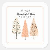 Lijnkunst Boho Aards Modern Minimalistisch Scandin Vierkante Sticker (Voorkant)