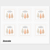 Lijnkunst Boho Aards Modern Minimalistisch Scandin Vierkante Sticker (Vel)