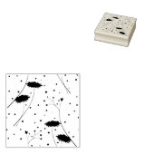 Lijnkunst, Dark Grey Wood Art Stamp Rubberstempel (Gestempeld)