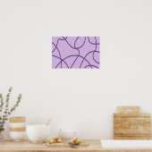 Lijnkunst in Paars Poster (Keuken)