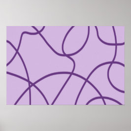 Lijnkunst in Paars Poster