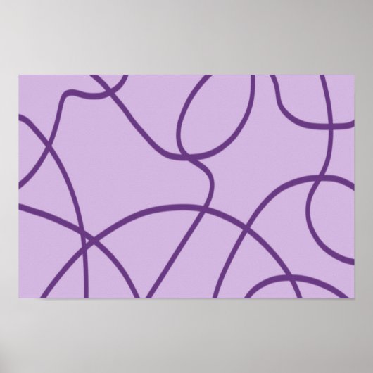 Lijnkunst in Paars Poster (Voorkant)