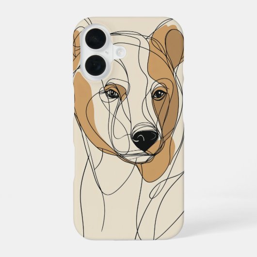 Lijnkunst Leeuwin iPhone 16 Hoesje (Achterkant)
