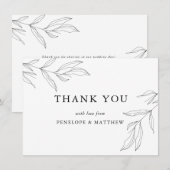 Lijnkunst Loofblad Dankkaart Bedankkaart (Voorkant / Achterkant)