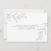 Lijnkunst Loofblad Dankkaart Bedankkaart (Achterkant)