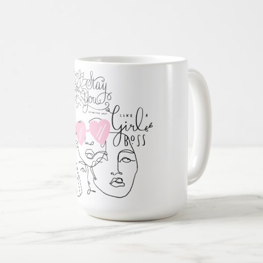 Lijnkunst met citaten Mok (Voorkant rechts)