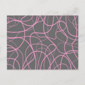 Lijnkunst: Roze op grijs Briefkaart (Voorkant)