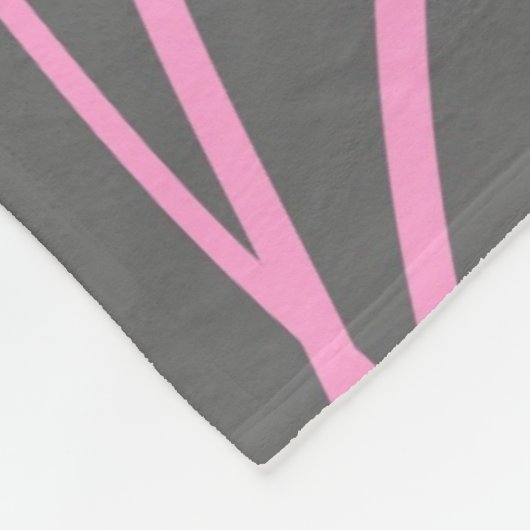 Lijnkunst: Roze op grijs Fleece Deken (Hoek)