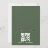 Lijnkunst Rustieke Schuur Salie Groene QR Code Bru Kaart (Achterkant)