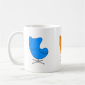 Lijnkunst van de eierstoel - 32 kleuren - 3 afbeel koffiemok (Links)