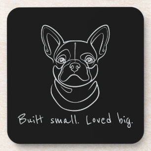 Lijnkunst van Franse Bulldog. Klein gebouwd. Groot Bier Onderzetter