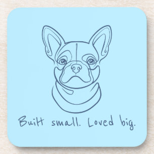 Lijnkunst van Franse Bulldog. Klein gebouwd. Groot Bier Onderzetter