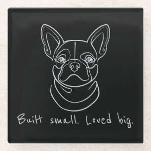 Lijnkunst van Franse Bulldog. Klein gebouwd. Groot Glazen Onderzetter