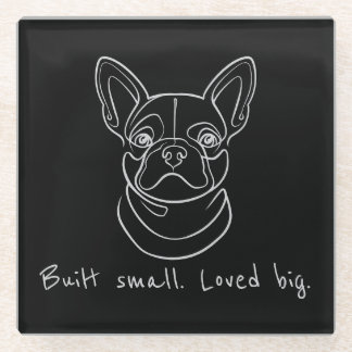 Lijnkunst van Franse Bulldog. Klein gebouwd. Groot Glazen Onderzetter