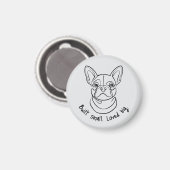 Lijnkunst van Franse Bulldog. Klein gebouwd. Groot Magneet (Voorkant / Achterkant)