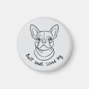 Lijnkunst van Franse Bulldog. Klein gebouwd. Groot Magneet