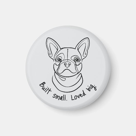 Lijnkunst van Franse Bulldog. Klein gebouwd. Groot Magneet (Voorkant)