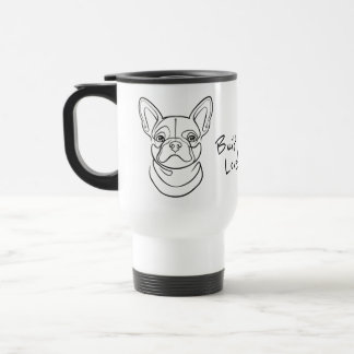 Lijnkunst van Franse Bulldog. Klein gebouwd. Groot Reisbeker