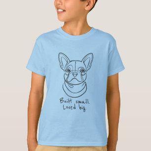 Lijnkunst van Franse Bulldog. Klein gebouwd. Groot T-shirt