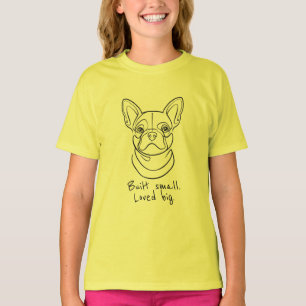 Lijnkunst van Franse Bulldog. Klein gebouwd. Groot T-shirt
