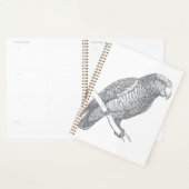 Lijnkunst van papegaai (grijs) fijne kunst planner (Display)