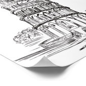 Lijnkunst van Pisa Tower , Italië Art poster (Hoek)