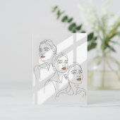 Lijnkunst Vrouwelijk Trio Briefkaart (Staand voorkant)