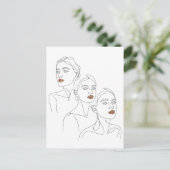 Lijnkunst Vrouwelijk Trio Briefkaart (Staand voorkant)