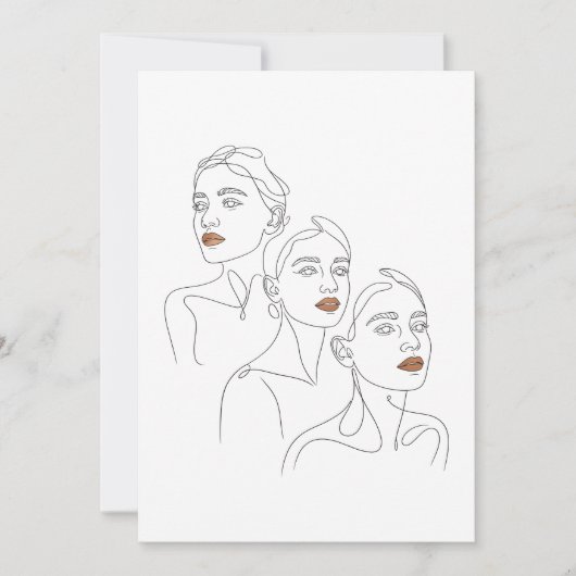 Lijnkunst Vrouwelijk Trio Kaart (Voorkant)